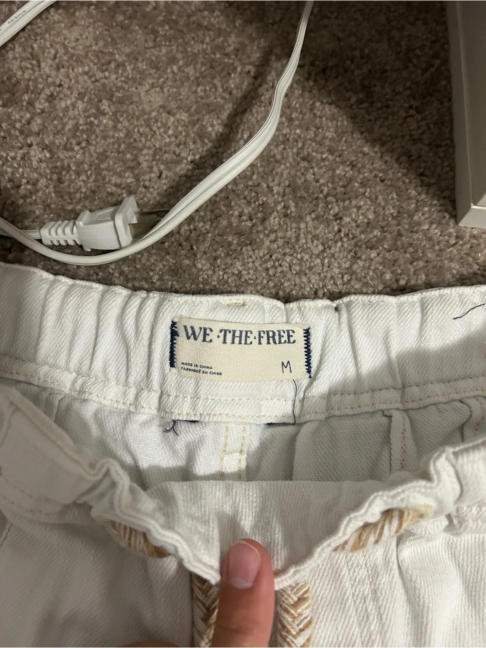 We The Free Wide-Leg Cargo Pants in White